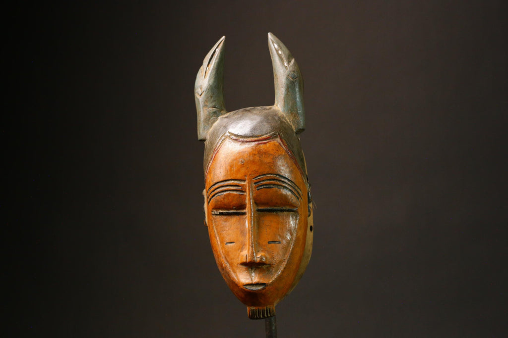 African mask primitive art Hand-Carved Guro Mask Antique African Tribal Art Decor West African Face 9229