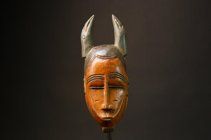 African mask primitive art Hand-Carved Guro Mask Antique African Tribal Art Decor West African Face 9229