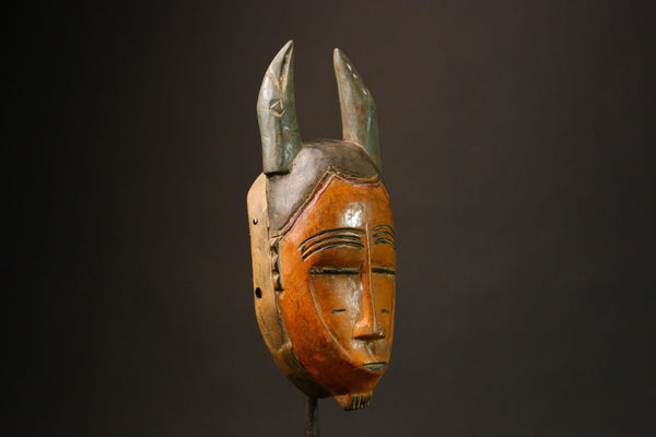 African mask primitive art Hand-Carved Guro Mask Antique African Tribal Art Decor West African Face 9229