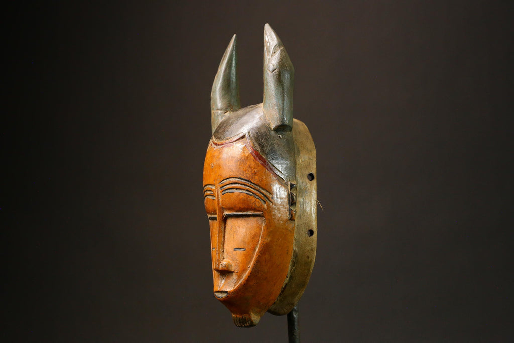 African mask primitive art Hand-Carved Guro Mask Antique African Tribal Art Decor West African Face 9229