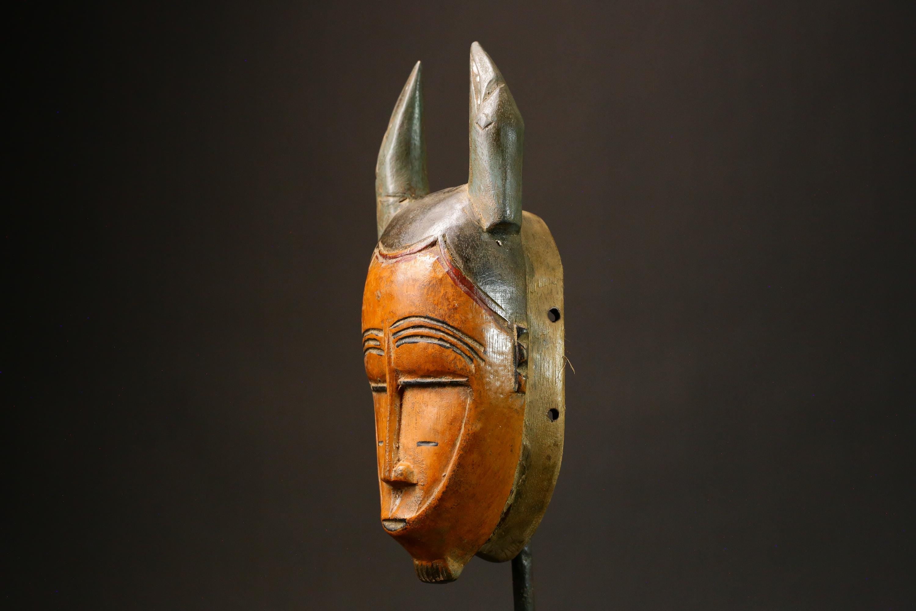 African mask primitive art Hand-Carved Guro Mask Antique African Tribal Art Decor West African Face 9229