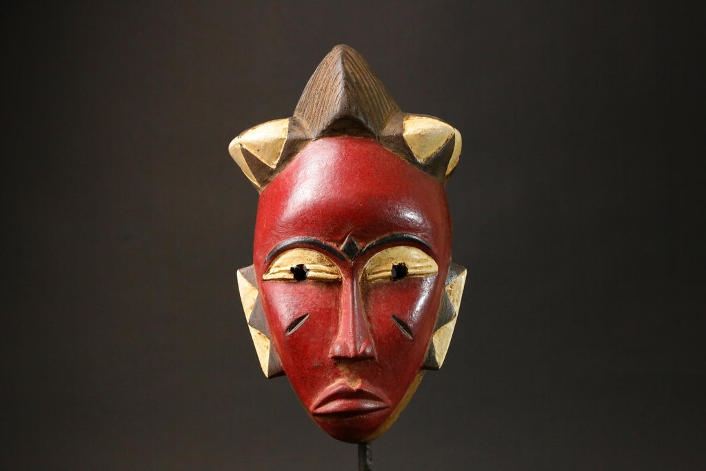 African mask wood Baule real figure vintage vintage African masks for wall-G2975