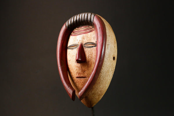 African Vintage Guro Mask primitive art Handcrafted Wood Art Tribal Decor Collectible G3234