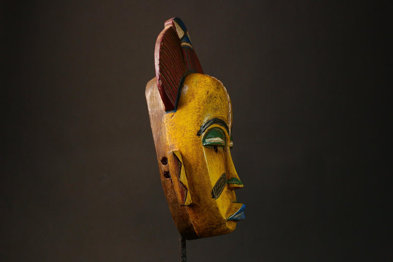 African mask primitive art Hand-Carved Guro Mask Antique African Tribal Art Decor West African Face G3227