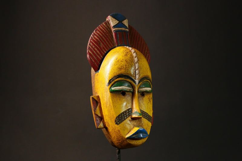 African mask primitive art Hand-Carved Guro Mask Antique African Tribal Art Decor West African Face G3227