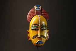 African mask primitive art Hand-Carved Guro Mask Antique African Tribal Art Decor West African Face G3227