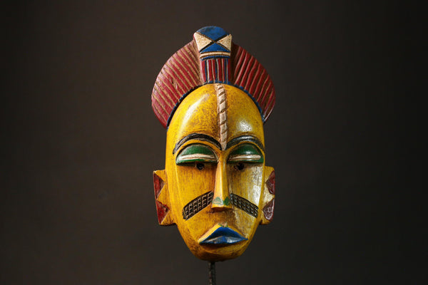 African mask primitive art Hand-Carved Guro Mask Antique African Tribal Art Decor West African Face G3227