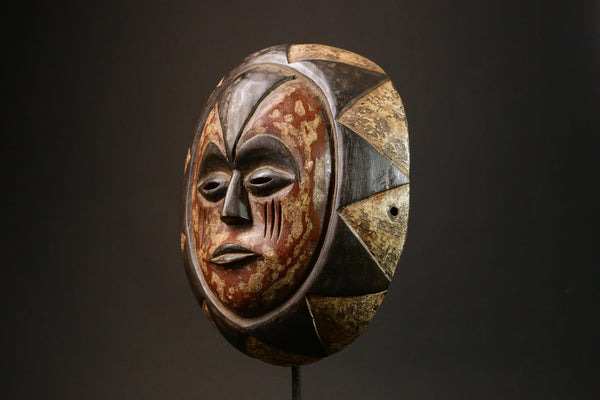 African Antique Eket Dance Mask Rare Fine Wood Art Collectible Decor primitive art Vintage-G3224