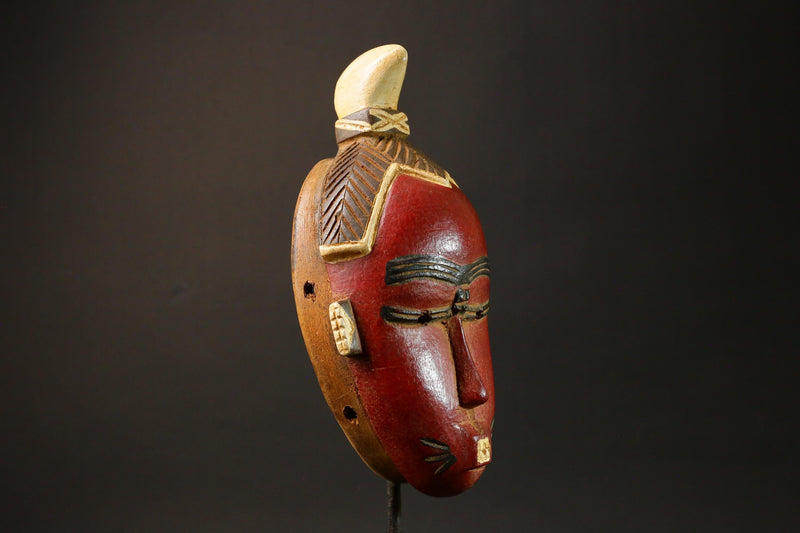 African mask Use tribal Baule Wall Hanging Primitive Art Collectibles Masks for wall-G2978