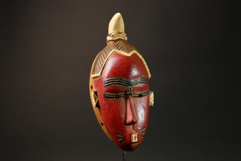 African mask Use tribal Baule Wall Hanging Primitive Art Collectibles Masks for wall-G2978