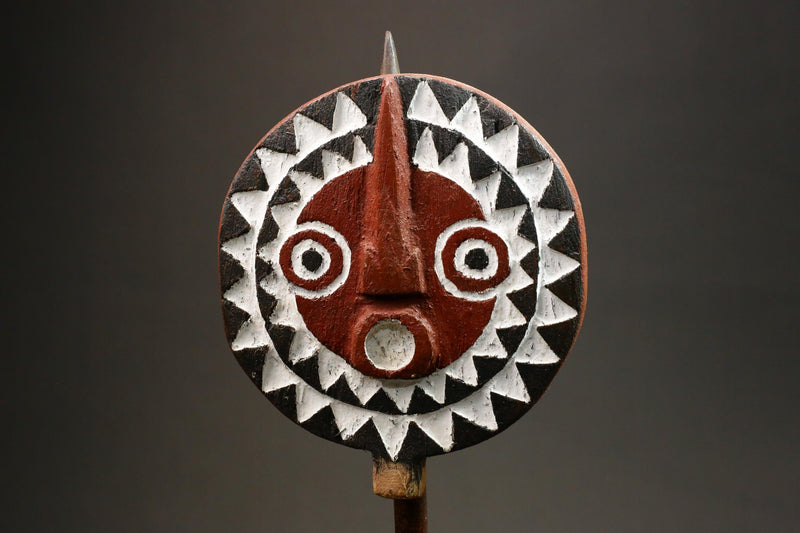 African Mask Tribal Face Mask Sun Mask Bwa Mossi From Burkina Faso Wood for wall-G2983