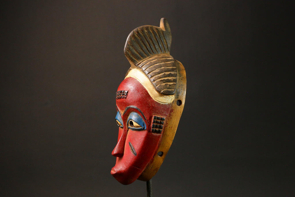 African Mask Antiques Tribal Face Vintage Wood Carved Hanging Guro Masks for wall-G2984