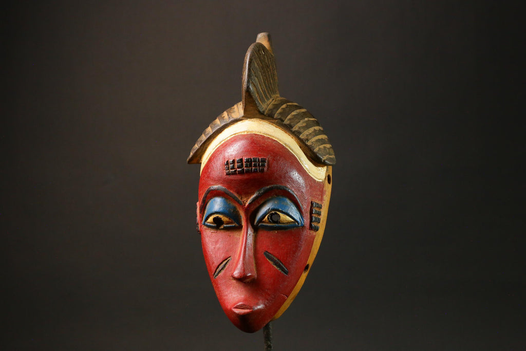 African Mask Antiques Tribal Face Vintage Wood Carved Hanging Guro Masks for wall-G2984