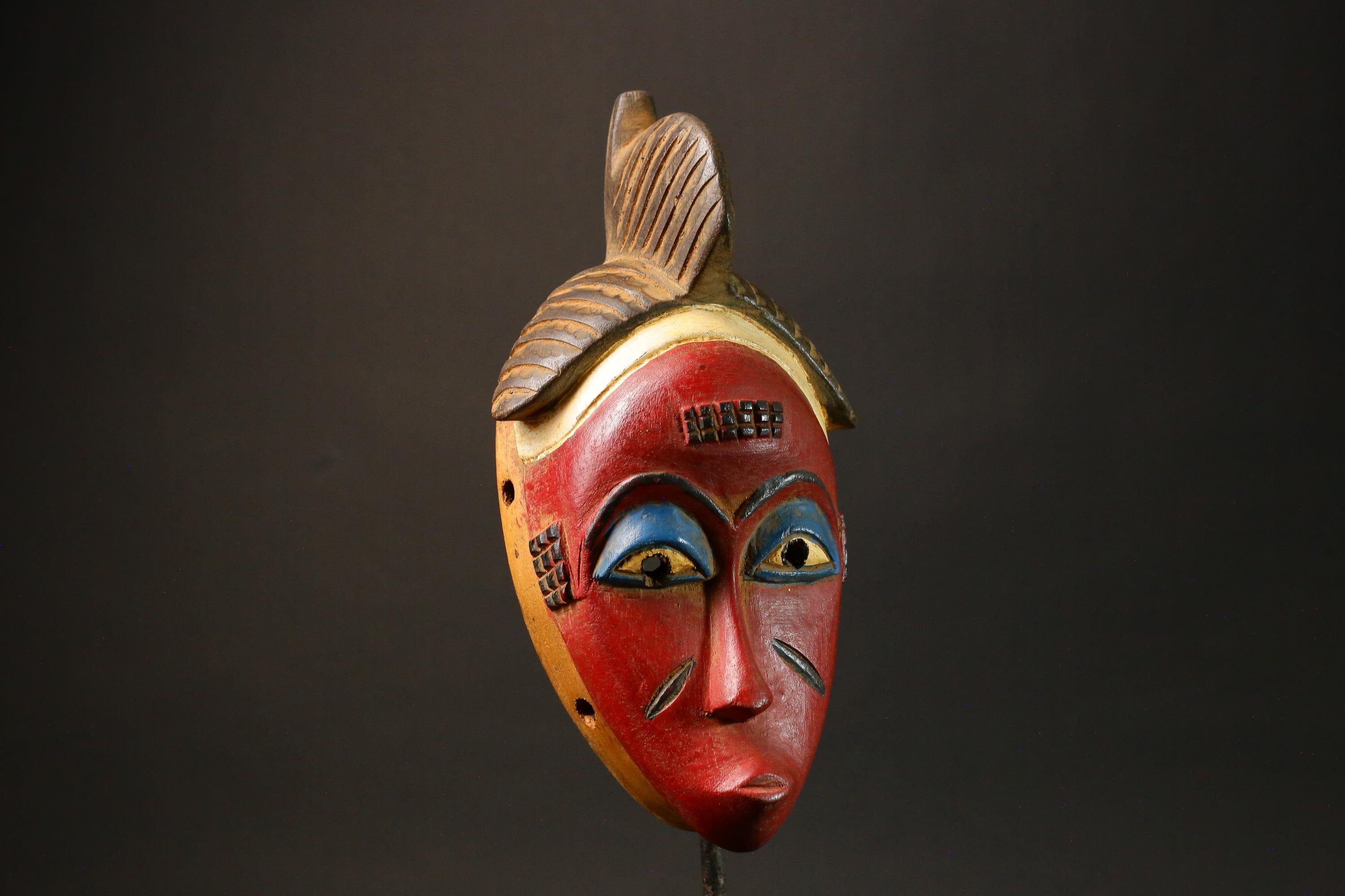 African Mask Antiques Tribal Face Vintage Wood Carved Hanging Guro Masks for wall-G2984
