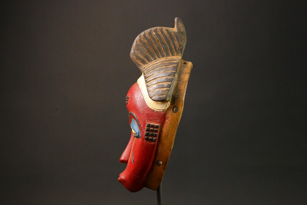 African Mask Antiques Tribal Face Vintage Wood Carved Hanging Guro Masks for wall-G2984