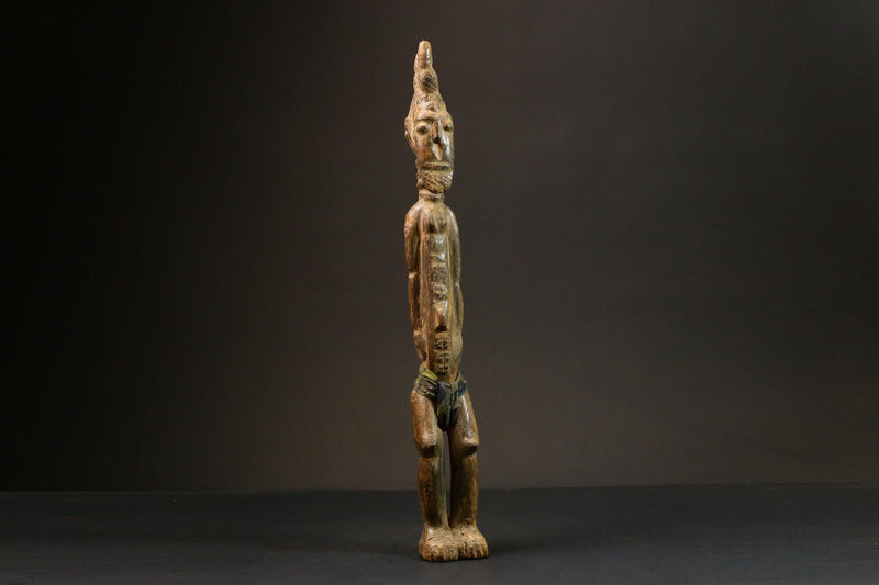 African statue wooden vintage hand Divination Figure African Sculpture Art -8973