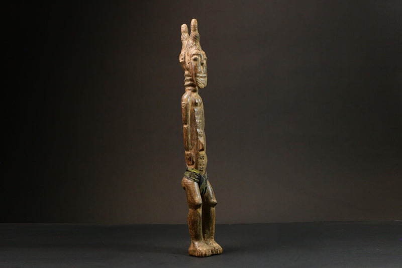 African statue wooden vintage hand Divination Figure African Sculpture Art -8973