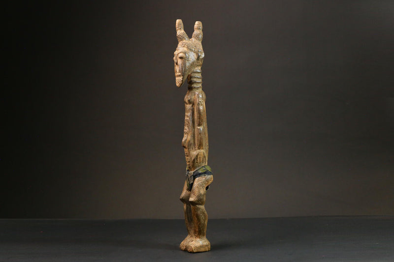 African statue wooden vintage hand Divination Figure African Sculpture Art -8973