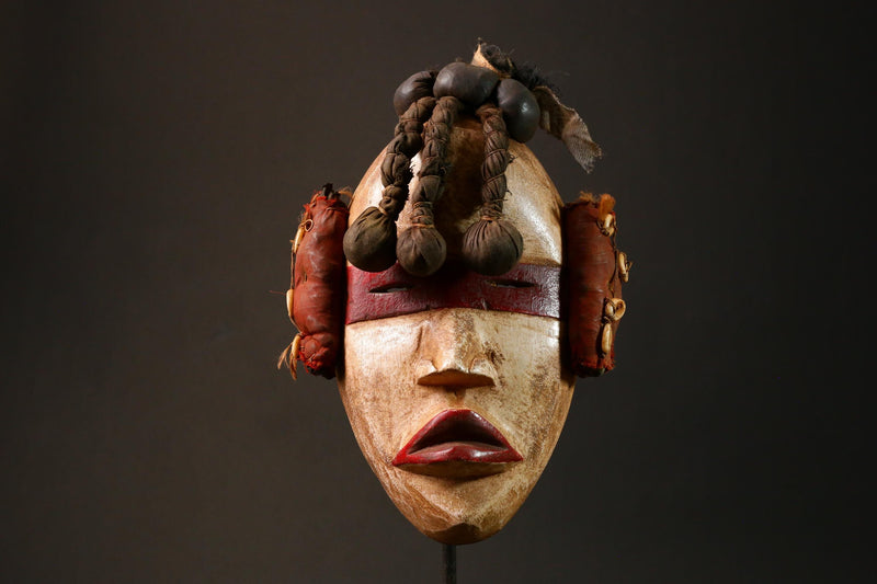 African Dan Style Zakpai Wooden Mask Handcrafted Tribal Art Collectible Unique Wall Decor - G3249