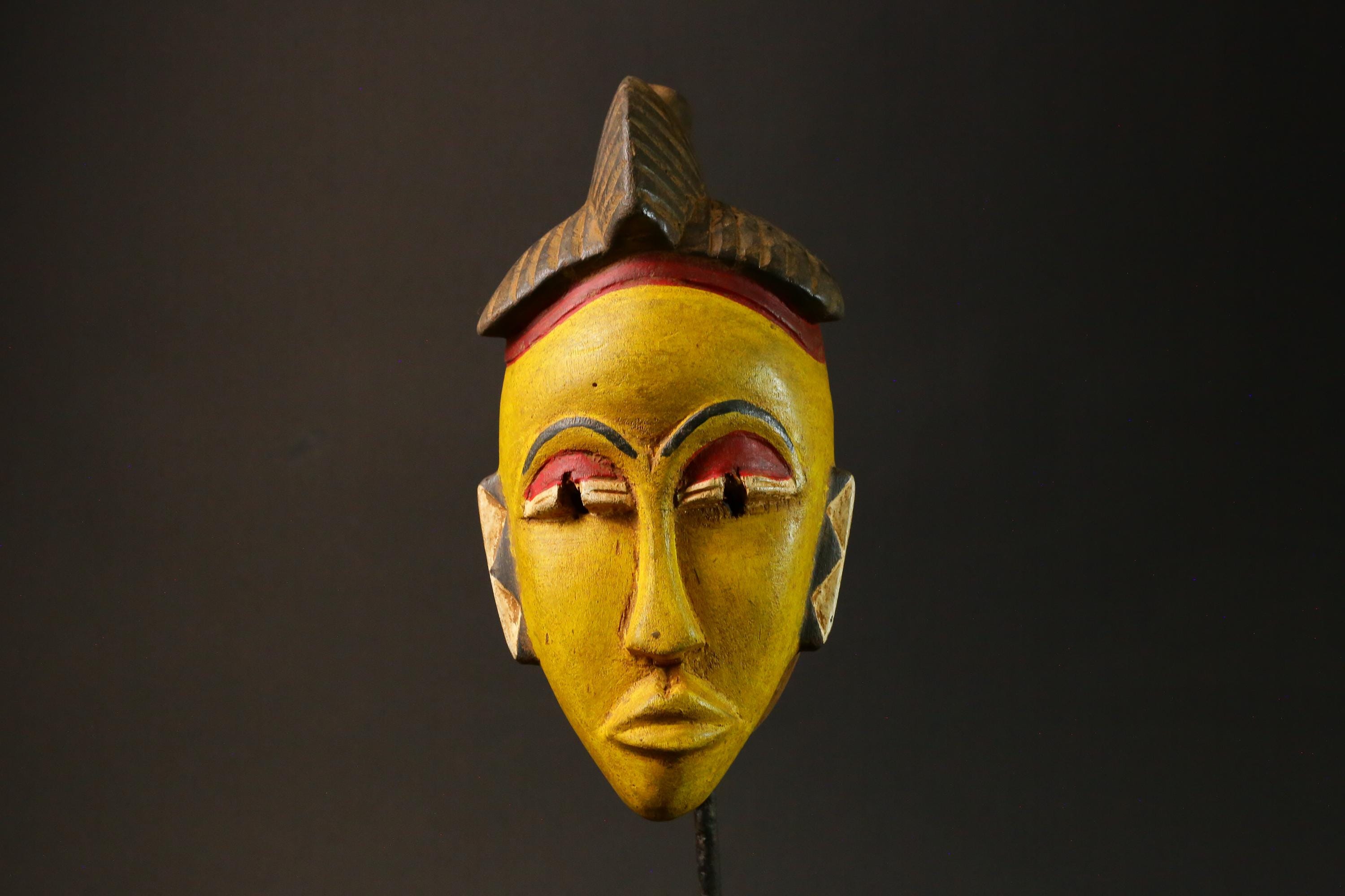 African wood mask antiques Face vintage Baule Mask Collectibles Home Decor Masks for wall-G3000