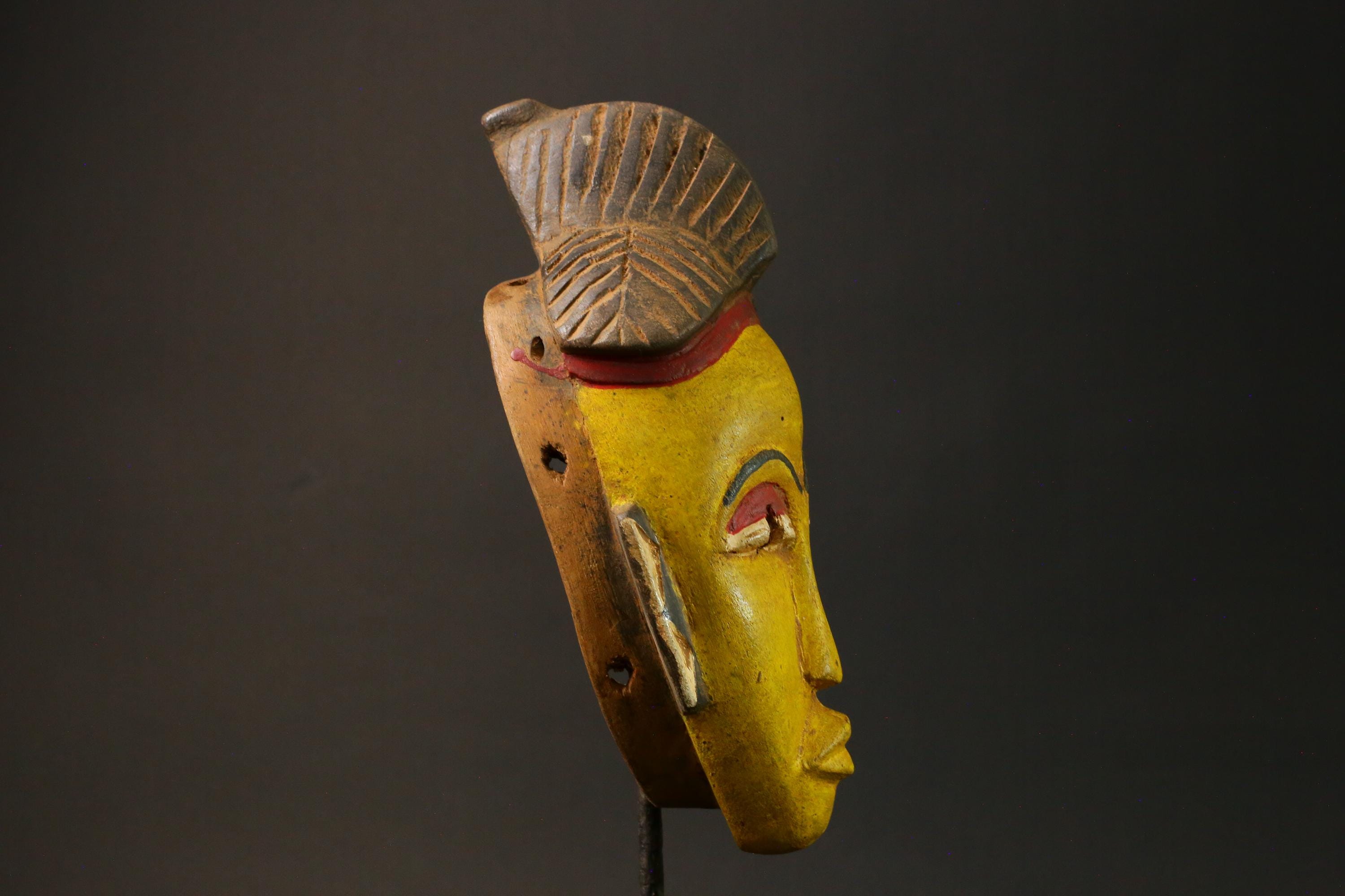 African wood mask antiques Face vintage Baule Mask Collectibles Home Decor Masks for wall-G3000