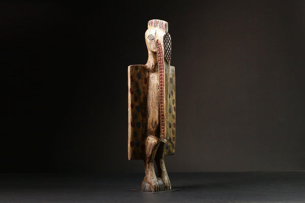 African Senufo Prosperity Bird Statue - Vintage Hand Carved Wooden Sculpture for Primitive Home Décor-G1629