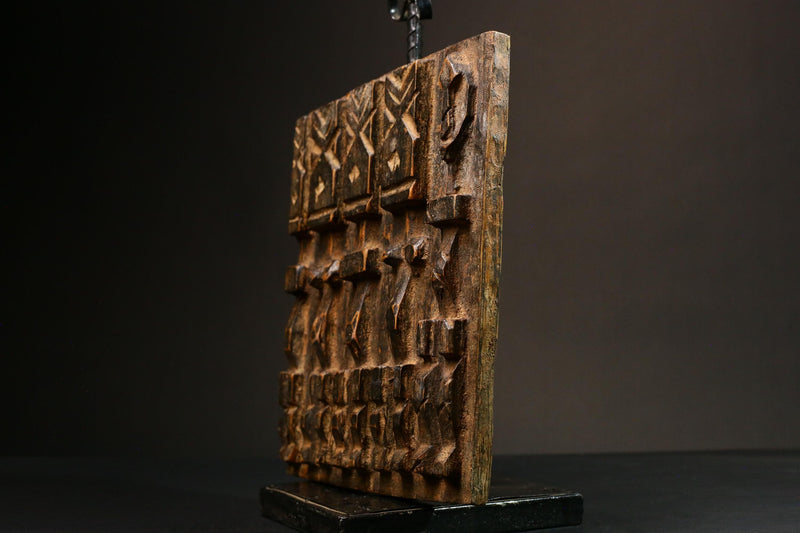 African Dogon Hand Carved Wood Granary Door primitive art Tribal Art Unique Wooden Home Decor Piece-G1627