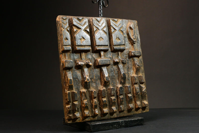 African Dogon Hand Carved Wood Granary Door primitive art Tribal Art Unique Wooden Home Decor Piece-G1627