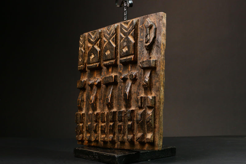 African Dogon Hand Carved Wood Granary Door primitive art Tribal Art Unique Wooden Home Decor Piece-G1627