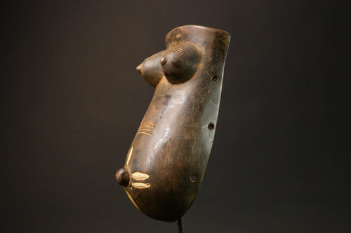 African Brown Makonde Tribe African Mask: Artistic Representation of Woman-G3006