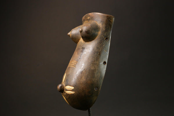 African Brown Makonde Tribe African Mask: Artistic Representation of Woman-G3006