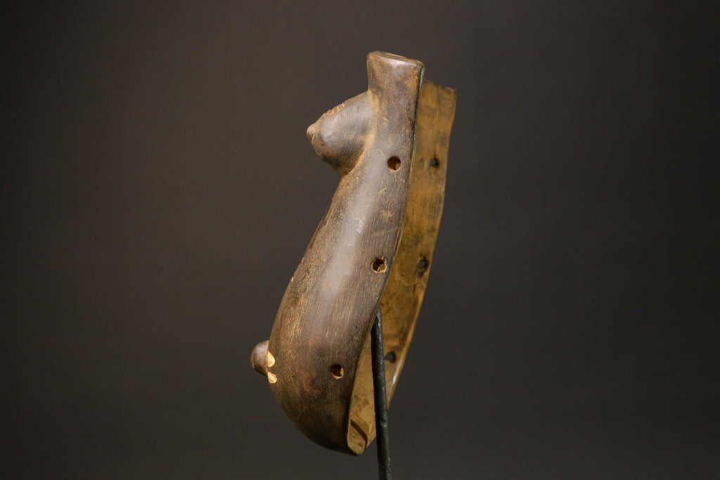 African Brown Makonde Tribe African Mask: Artistic Representation of Woman-G3006