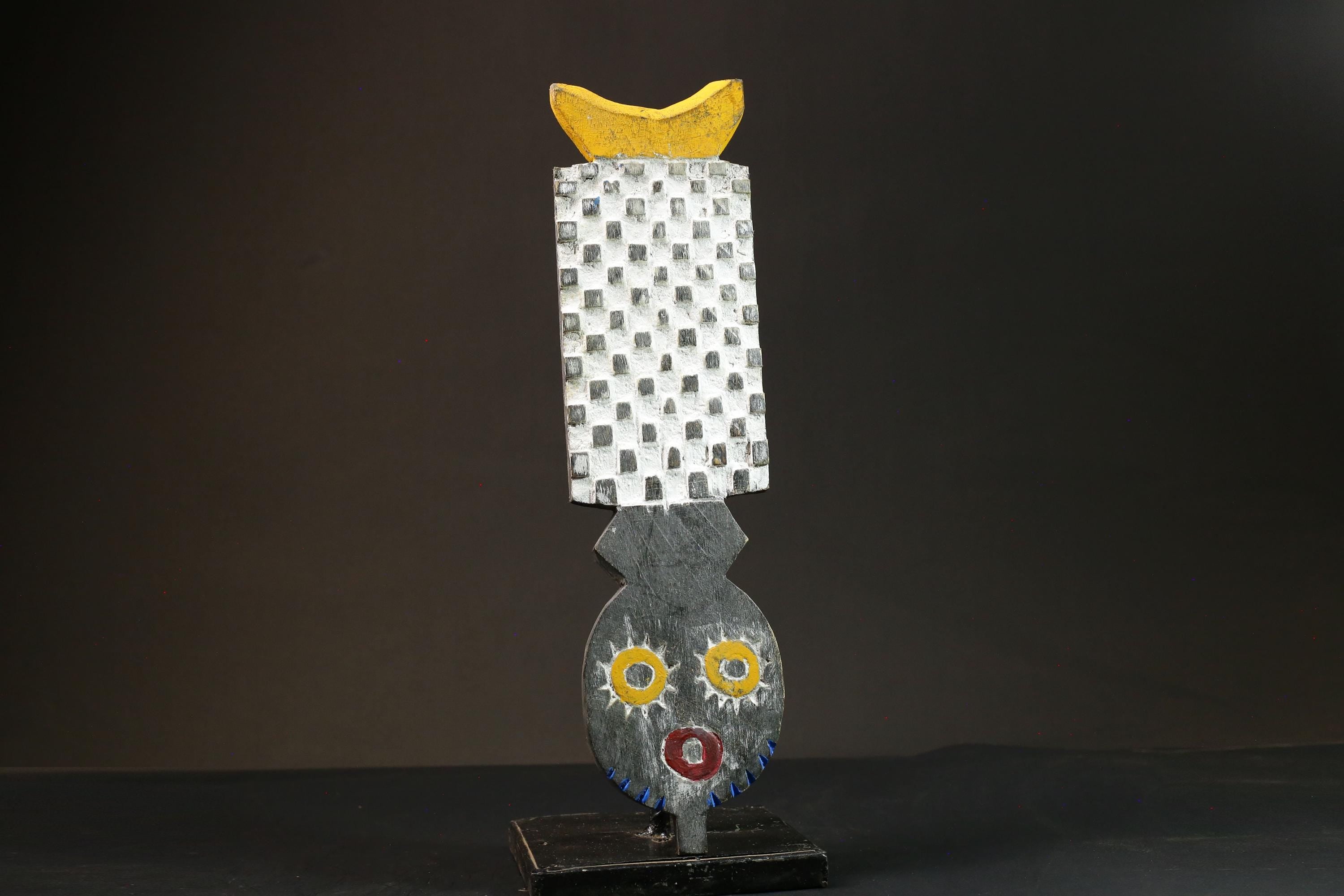 African Mask Old Owl Bwa Plank Mask Tribal Face from Burkina Faso Masks for wall-G1390