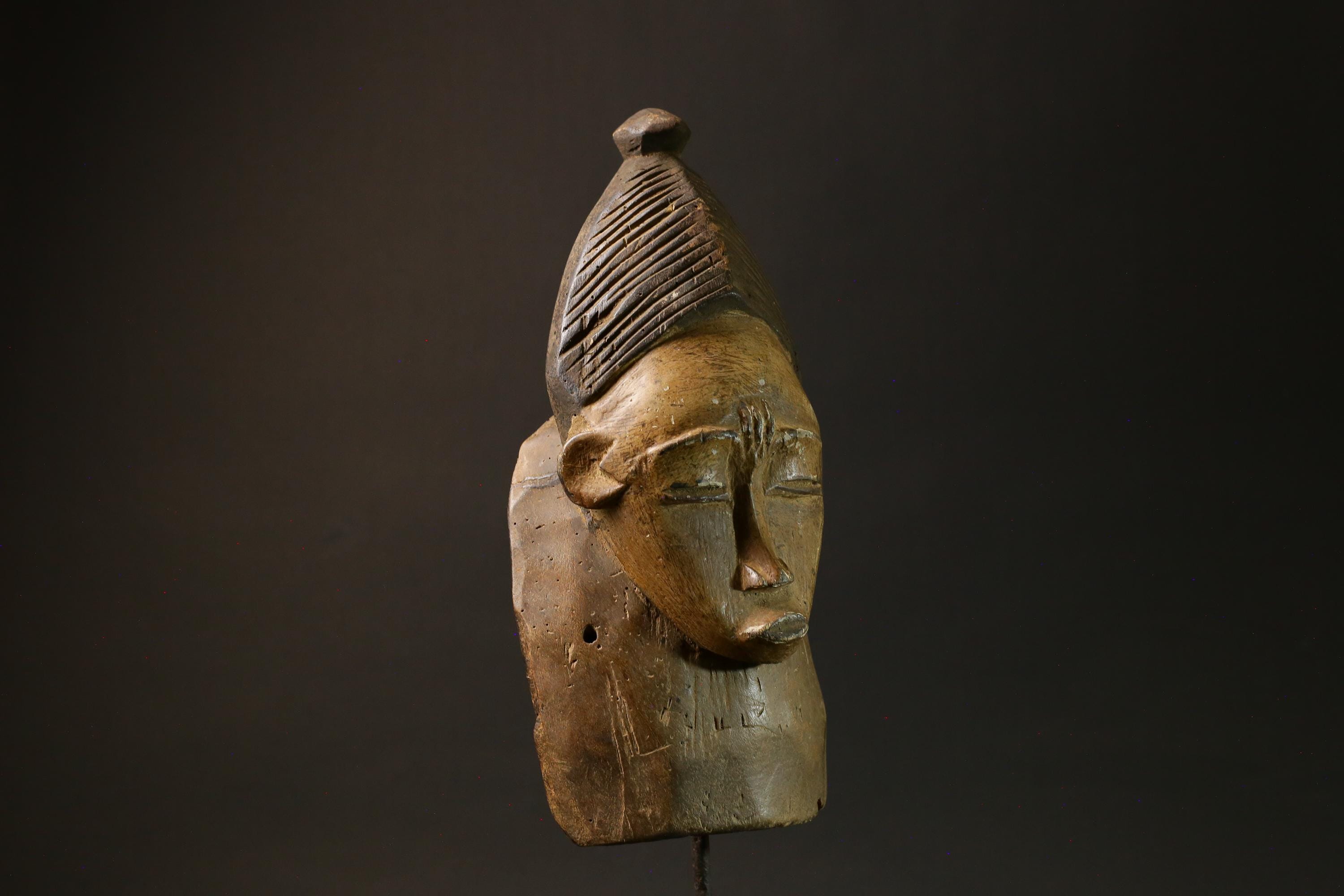 African Mask Traditional Guro Tribe Wooden Wall Hanging, Unique Decor Masks for wall-4417