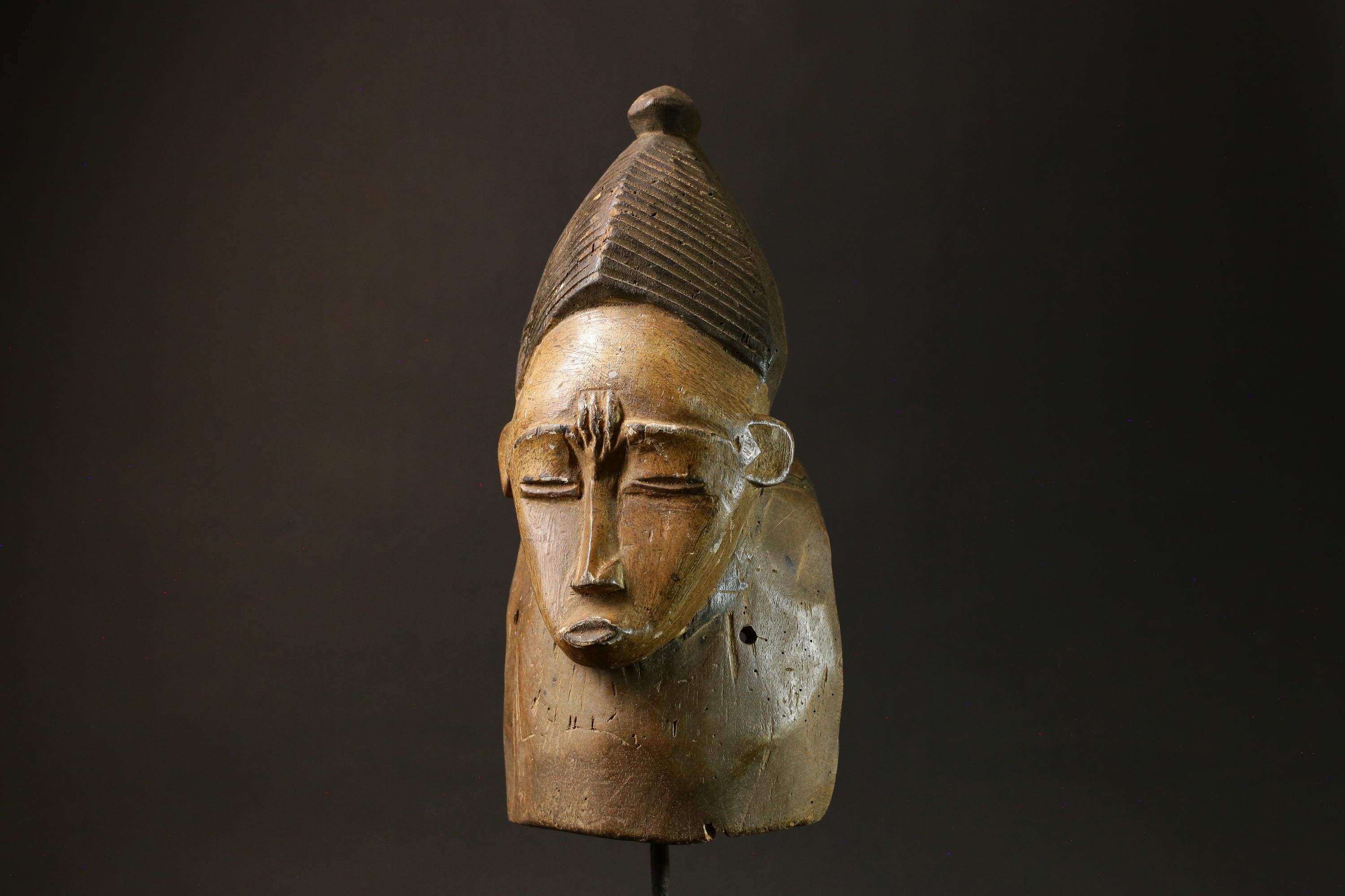 African Mask Traditional Guro Tribe Wooden Wall Hanging, Unique Decor Masks for wall-4417