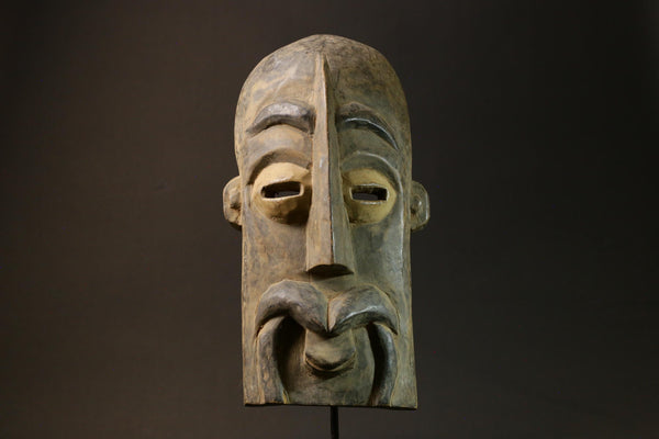 African Mask Baule Antique Wooden Wall Hanging Primitive Art Collectible Masks for wall-7791