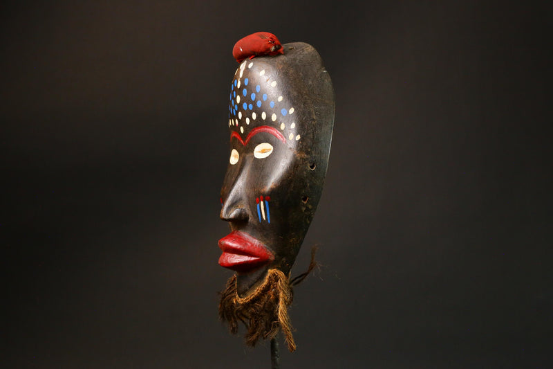 African Hand Carved Mask from Côte d'Ivoire Unique Dan Artistry Wall Decor G3262 Tribal Home Accent Artisan Craft Collectible Piece-G3262