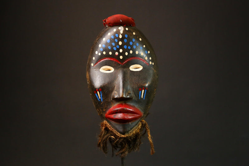 African Hand Carved Mask from Côte d'Ivoire Unique Dan Artistry Wall Decor G3262 Tribal Home Accent Artisan Craft Collectible Piece-G3262