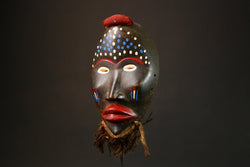 African Hand Carved Mask from Côte d'Ivoire Unique Dan Artistry Wall Decor G3262 Tribal Home Accent Artisan Craft Collectible Piece-G3262