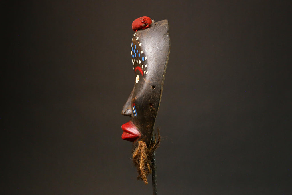 African Hand Carved Mask from Côte d'Ivoire Unique Dan Artistry Wall Decor G3262 Tribal Home Accent Artisan Craft Collectible Piece-G3262