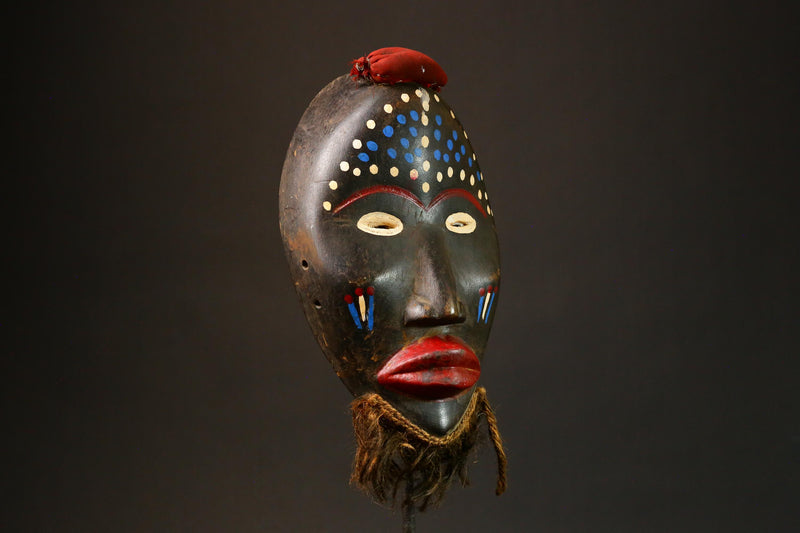 African Hand Carved Mask from Côte d'Ivoire Unique Dan Artistry Wall Decor G3262 Tribal Home Accent Artisan Craft Collectible Piece-G3262