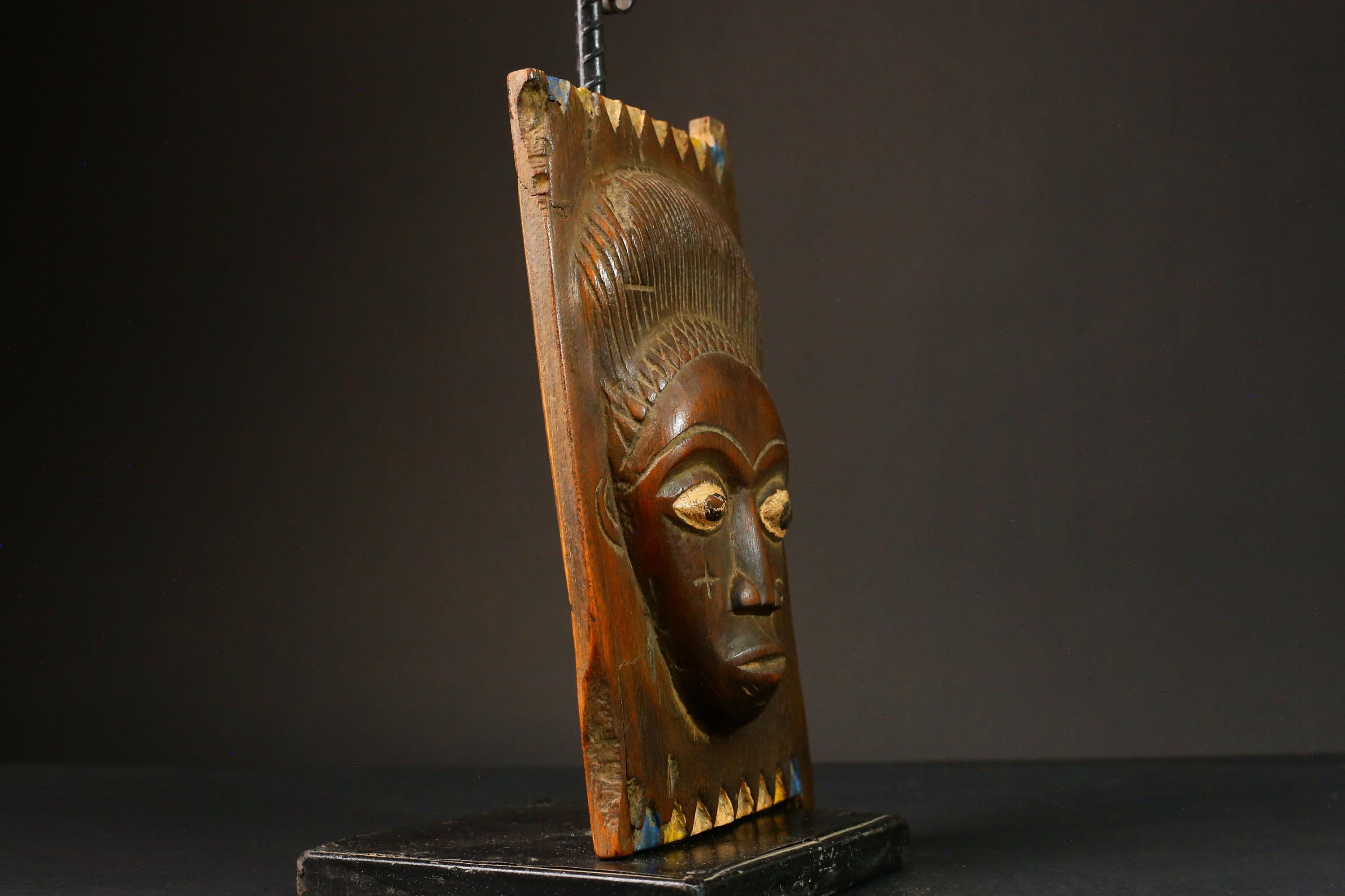 African Antique Granary Door Weathered Wood Unique Rare Ancestral Spirit Symbols Rustic Wall Art Decor Piece Cultural Heritage-G3258