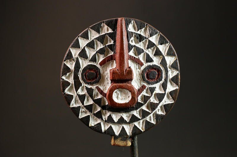 African Mask Handmade Bobo Sun Mask, Tribal Face Wall Decor in Wood Masks for wall-G3031