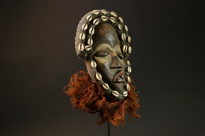 African Mask Hand-Carved Dan Zapke Mask African Wood Home Décor Wall Art-G1420