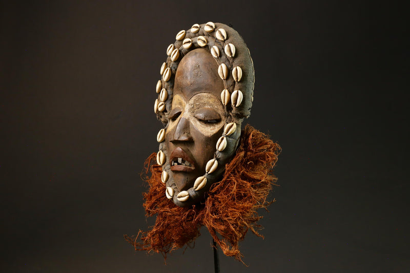 African Mask Hand-Carved Dan Zapke Mask African Wood Home Décor Wall Art-G1420