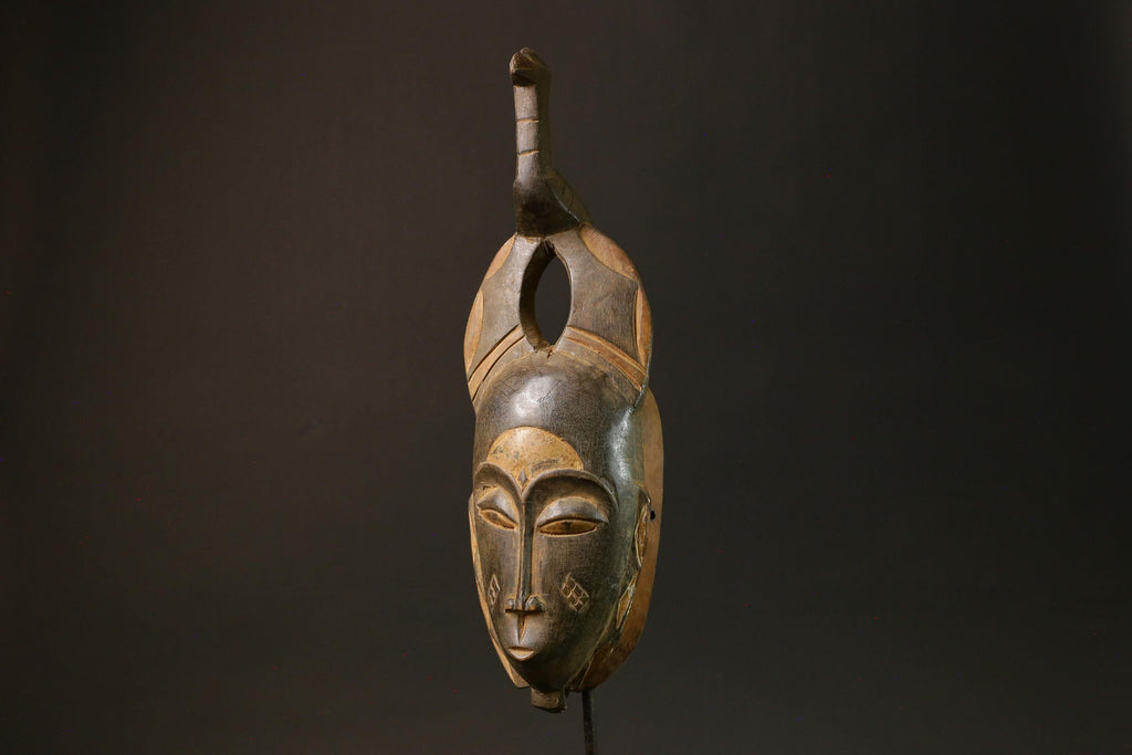 African Handmade Mask Wooden Guro Passport Mask Authentic Art Wall Decor-4443
