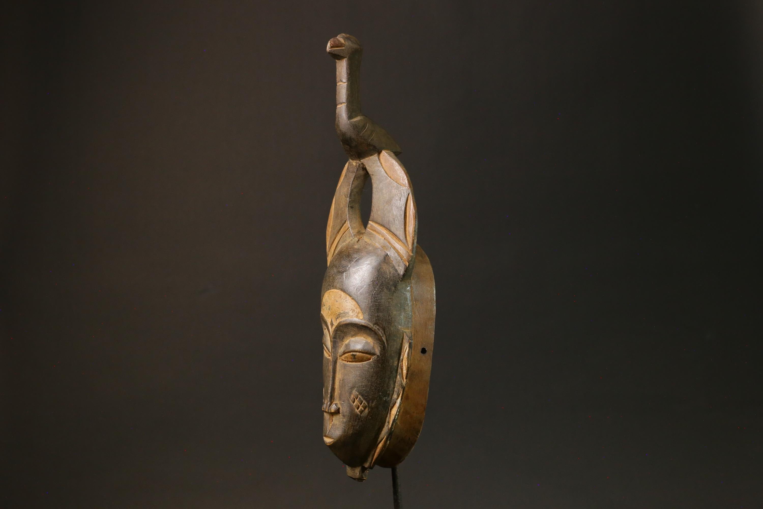 African Handmade Mask Wooden Guro Passport Mask Authentic Art Wall Decor-4443