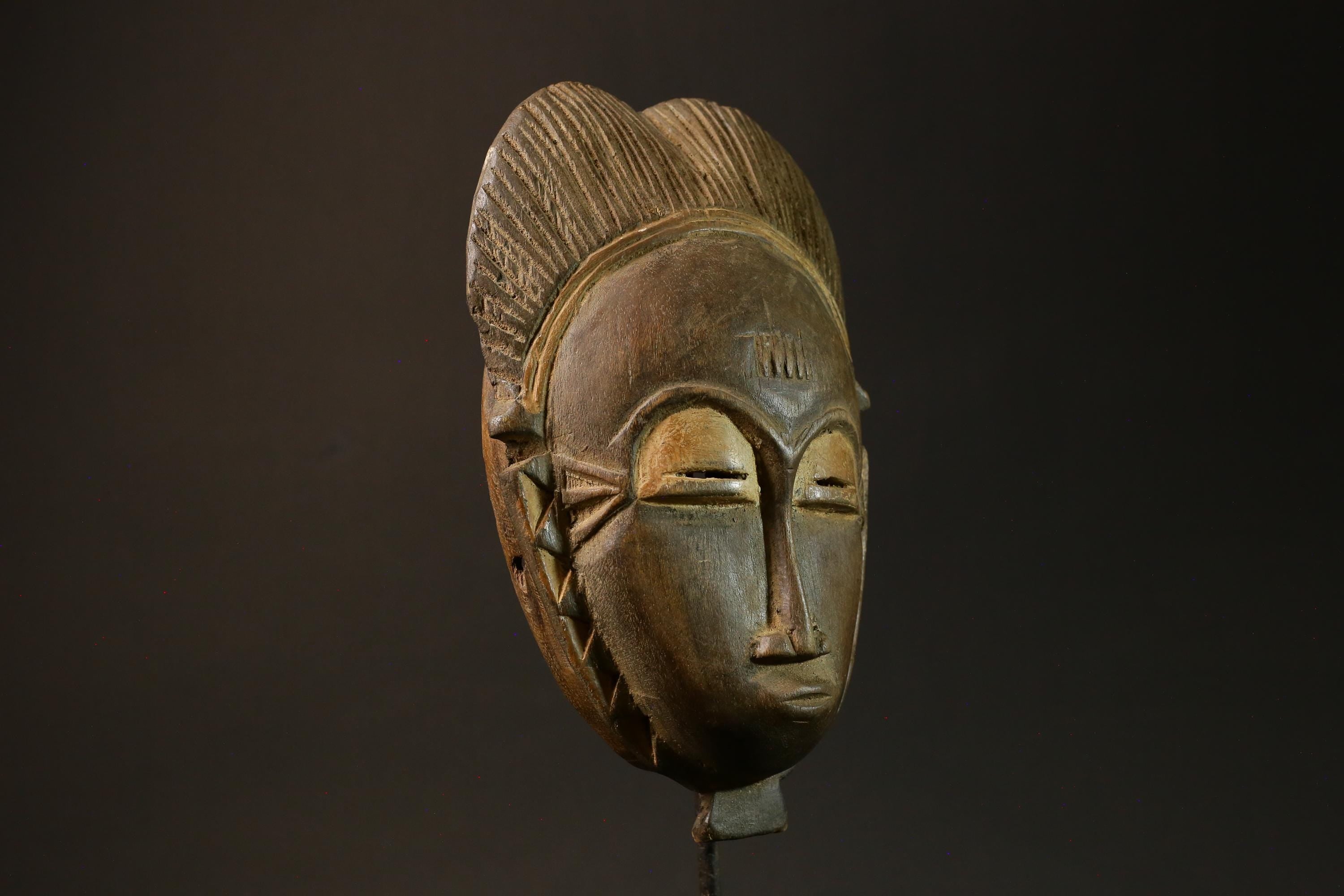 Antique African Guro Wood Mask Vintage Face Carving for Home Decor Masks for wall-4438