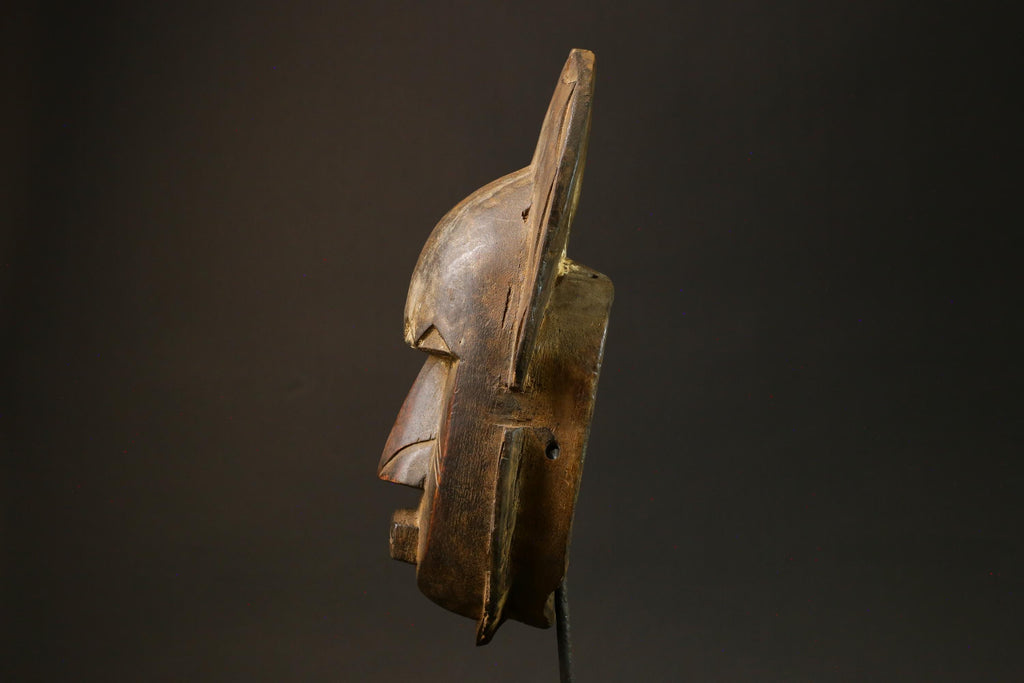 African Mask Hand-Carved African Tribal Face Guro Wood Wall Hanging Decor-4439