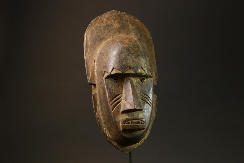 African Mask Hand-Carved African Tribal Face Guro Wood Wall Hanging Decor-4439